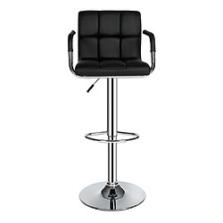 Helloshop26 Lot de 2 tabourets de bar hauteur réglable design moderne noir 1208006