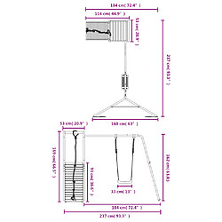 vidaXL Aire de jeux d'extérieur bois de pin massif pas cher