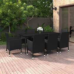 vidaXL Ensemble à dîner de jardin coussins 9 pcs Résine tressée Verre