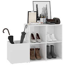 Acheter Maison Chic Armoire à Chaussures,Meuble de Rangement à Chaussures Blanc brillant 105x35,5x70 cm Aggloméré -MN64763