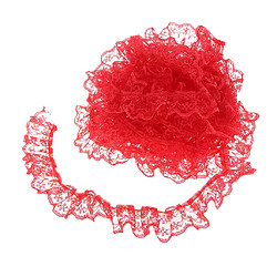 Acheter 5 verges Couleurs diverses Ruban Floral Élastique Garniture Dentelle Accessoires Artisanat Rouge