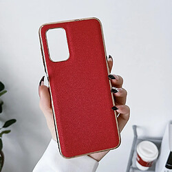 Coque en TPU + cuir véritable électroplaqué pour votre Xiaomi Redmi Note 11 4G (Qualcomm)/Note 11S 4G - rouge