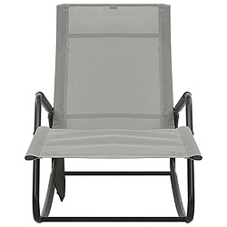 Avis Maison Chic Chaise longue - Transat - Bain de Soleil acier et textilène gris