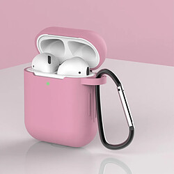 Coque en silicone anti-poussière avec boucle rose pour votre Apple AirPods (2016)/(2019)