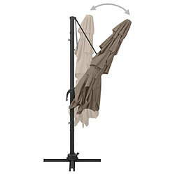 Acheter Helloshop26 Parasol à 4 niveaux avec mât en aluminium 250 x 250 cm taupe 02_0008794