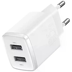 Baseus Chargeur Compact 2U 10,5W Eu Blanc