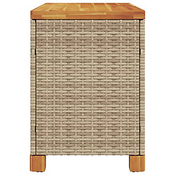 Acheter vidaXL Boîte de rangement de jardin beige résine tressée bois d'acacia