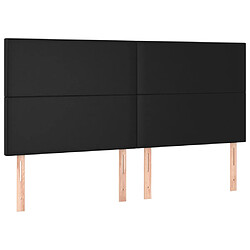 vidaXL Têtes de lit 4 pcs Noir 80x5x78/88 cm Similicuir