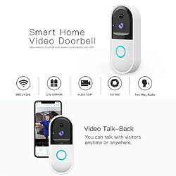 Wewoo Visiophone sans fil Portier Interphone vidéo Sonnette visuelle B50 720P Smart WiFisurveillance à distance par téléphonevision nocturne et carte SD blanche pas cher