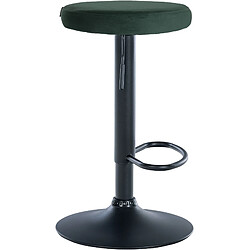 Acheter Decoshop26 Tabouret de bar x1 design simple hauteur réglable revêtement en velours vert pieds en métal noir 10_0005354