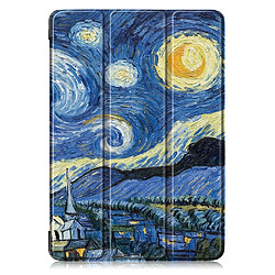 Etui en PU impression de modèle avec support tri-pliure motif de peinture pour votre Apple iPad 10.2 (2019)