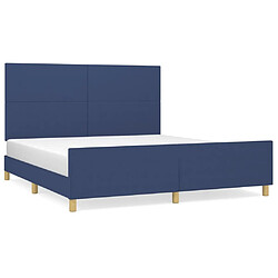 vidaXL Cadre de lit sans matelas bleu 160x200 cm tissu