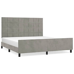 Maison Chic Lit adulte - Cadre Structure de lit avec tête de lit Contemporain Gris clair 160x200 cm Velours -MN28468