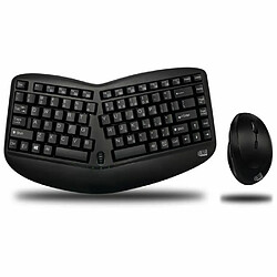 Adesso WKB-1150CB, Sans fil, RF sans fil, Clavier à membrane, QWERTY, Noir, Souris incluse