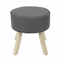 Mes Tabouret rond 36x35,5 cm en tissu gris anthracite et naturel