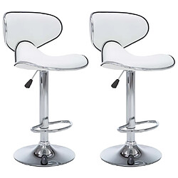 vidaXL Tabourets de bar 2 pcs blanc similicuir