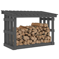 Avis vidaXL Support pour bois de chauffage Gris 108x64,5x77 cm Bois de pin