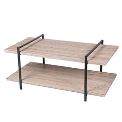 Urban Living Table basse industrielle Dock - L. 120 x H. 55 cm - Noir