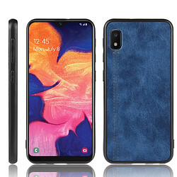 Wewoo Coque Pour Galaxy A10e antichoc couture peau de vache motif PC + PU + TPU cas bleu