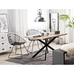 Beliani Table 140 x 80 cm bois clair et noir SPECTRA