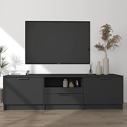 vidaXL Meuble TV Noir 140x35x40 cm Bois d'ingénierie