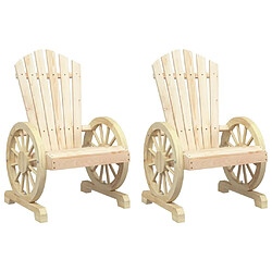 vidaXL Chaises de jardin Adirondack lot de 2 bois de sapin massif