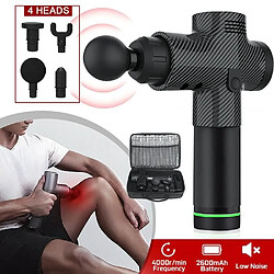 Pistolet De Massage Professionnel Masseur Muscle Profond Relaxant Réglage de 30 vitesse Écran LCD - Noir de carbone