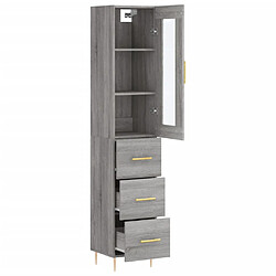 Avis vidaXL Buffet haut Sonoma gris 34,5x34x180 cm Bois d'ingénierie