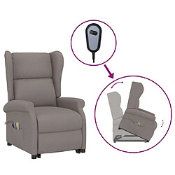 vidaXL Fauteuil de massage Taupe Tissu