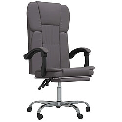 vidaXL Fauteuil inclinable de bureau Gris Similicuir