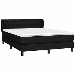 Avis Maison Chic Lit Adulte - Lit simple Lit à sommier tapissier avec matelas moelleux - Meuble de Chambre - Noir 140x200 cm Tissu -MN35088