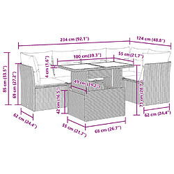 vidaXL Salon de jardin avec coussins 6 pcs beige résine tressée pas cher