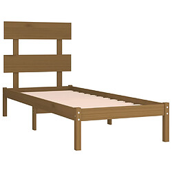 Avis vidaXL Cadre de lit sans matelas marron miel 100x200 cm bois massif