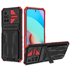 Coque en TPU anti-rayures avec porte-cartes rouge pour votre Xiaomi Redmi 10