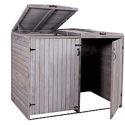 Decoshop26 Abri de poubelles extérieur conteneurs à ordures jusqu'à 4 bacs 126x158x98 cm en bois certifié FSC gris anthracite 04_0005611