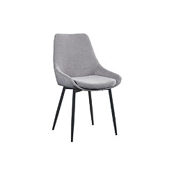 Acheter Vente-Unique Lot de 2 chaises en tissu et métal noir - Gris - MASURIE