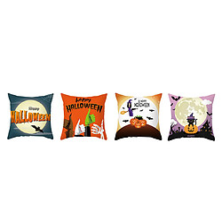 P114 4 pcs 45 * 45cm Halloween motif Moon Moon Streaming Taie d'oreiller Maison de vacances Décoration Taie d'oreiller Sofa Coussin Coussin Coussin