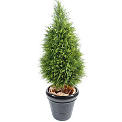 Pegane Plante artificielle haute gamme Spécial extérieur Cyprès coloris vert - Dim : 160 x 70 cm