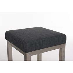 Decoshop26 Tabouret de bar x1 avec repose-pieds design simple hauteur d'assise 80 cm en tissu gris foncé et support en acier inoxydable 10_0005417