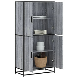 vidaXL Buffet haut sonoma gris 68x35x139 cm bois d'ingénierie