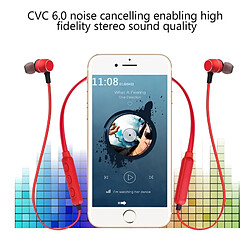 Wewoo Casque Bluetooth Sport Écouteurs intra-auriculaires sans fil de style pour iPhone, Galaxy, Huawei, Xiaomi, LG, HTC et autres téléphones intelligents, distance travail: 10 m (rouge) pas cher