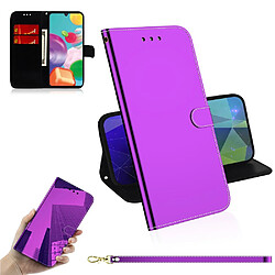 Etui en PU surface semblable à un miroir avec support violet pour votre Samsung Galaxy A41