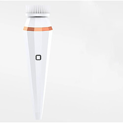 Chrono Brosse de lavage, brosse de lavage multifonction électrique rechargeable par USB, étanche, avec 4 têtes de brosse de lavage, 3 modes de brosse de lavage, utilisée pour le nettoyage et l'exfoliation, massage(Blanc)