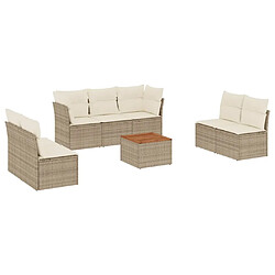 vidaXL Salon de jardin avec coussins 8 pcs beige résine tressée