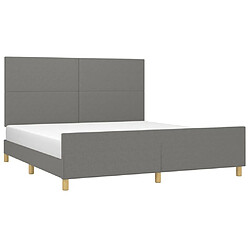 Avis Maison Chic Lit adulte - Cadre Structure de lit avec tête de lit Contemporain Gris foncé 160 x 200 cm Tissu -MN94004