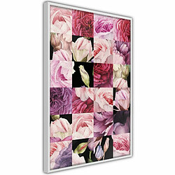 Paris Prix Affiche Murale Encadrée Floral Jigsaw 20 x 30 cm Blanc