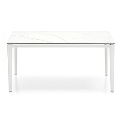 Inside 75 Table extensible 10 couverts ARTIC FAST 230 cm pieds métal plateau marbre blanc