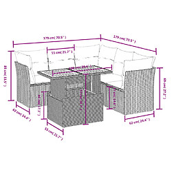 Avis Maison Chic Ensemble de 5 Tables et chaises d'extérieur avec coussins,Salon de jardin noir résine tressée -GKD515556