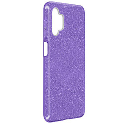 Avizar Coque Samsung Galaxy A32 Paillette Amovible Silicone Semi-rigide Violet