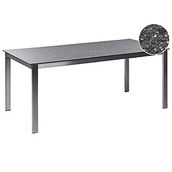 Beliani Table de jardin 180 x 90 cm Verre Noir COSOLETO